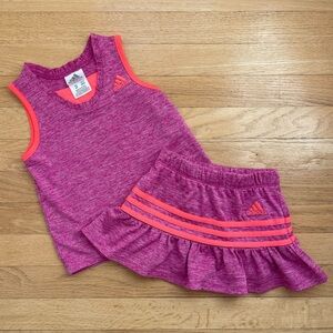 ADIDAS EUC Athletic Tennis Skirt w/ Built-in Shorts Set